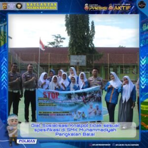 Satlantas Polres Banyuasin Edukasi Stop Penggunaan Knalpot Tidak Sesuai Spesifikasi Teknis di Sekolah-sekolah