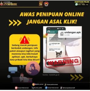 Kabid Humas Polda Kombes Pol Sunarto Melalui Plt Kasubbid Penmas Kompol Astuti Menghimbau Kepada Masyarakat Sumatera Selatan Maraknya Penipuan Berkedok Instal File APK