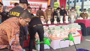 108.997,91 Gram dan Ekstasi Sebanyak 134.487 Butir Bernilai 100 Miliar di Musnakan Polda Sumsel