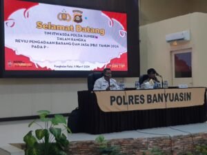 Wakapolres Banyuasin Pimpin Kegiatan Reviu Pengadaan Barang dan Jasa Serta Pengelolaan Barang Persediaan TA.2024