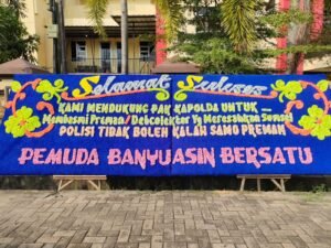 Mapolda Sumsel Banjir Karangan Bunga, Dukung Polisi Tindak Tegas Premanisme Berkedok Debt Collector