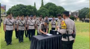 Kapolres Banyuasin Pimpin Upacara Sertijab Sejumlah PJU Polres Banyuasin