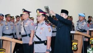 Irjen Pol A Rachmad Wibowo Pimpin Sertijab 4 Pejabat Utama dan 4 Kapolres Dijajaran Polda Sumsel