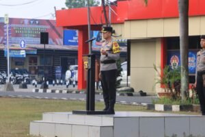 Kapolres Banyuasin Pimpin Apel Kenaikan Pangkat Pengabdian TMT 01 Agustus 2024