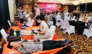 Peringati HUT Humas Polri Ke 73, Polda Sumsel Sumbangkan 1.287 Kantong Darah, Dalam Kegiatan Baksos Donor Darah Serentak