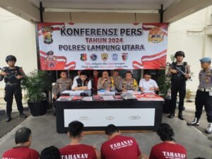 Dukung Asta Cita Presiden, Dalam Sepekan Polres Lampung Utara Ungkap 9 Kasus Kejahatan Dengan Mengamankan 14 Tersangka