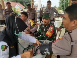 Polres Lampung Utara Lakukan Pemeriksaan Kesehatan Kepada Petugas Pam, PPS dan PPK