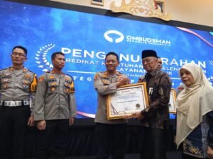 Jadi Pringkat 3 Penyelenggaraan Pelayanan Publik Tahun 2024, Polres Lampung Utara Terima Penghargaan Dari Ombudsman Republik Indonesia