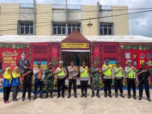 Kapolres Banyuasin Laksanakan Pengecekan Pos Pam Talang Kelapa, Ingatkan Sinergi Antar Instansi