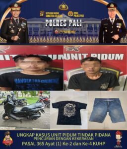 Tim Opsnal Satreskrim Polres PALI Amankan Dua Pelaku Pencurian Dengan Kekerasan