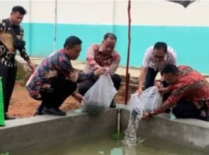 Lapas Banyuasin Tebar Ribuan Benih Nila di Kolam Baru
