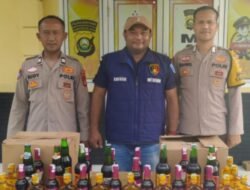 Peredaran Minuman Keras berhasil diamankan Polres Banyuasin melalui Polsek Makarti Jaya