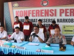 Diresnarkoba Polda Sumsel Berhasil Bekuk 4 Orang Kurir Sabu seberat 4 Kilogram Dan 23.422 Butir Ektasi di wilayah Ogan Ilir