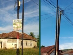 Warga Banyuasin Geram! ZTE Pasang Tiang Kabel Wifi Tanpa Izin