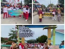Ribuan Masyarakat Desa Air Itam Menyaksikan Kegian Karnaval Dalam Rangka Memeriahkan HUT RI Ke-80