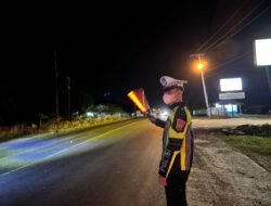 Sat lantas Polres Banyuasin Gelar Hunting Patroli Subuh, Amankan Wilayah dan Beri Himbauan ke Warga