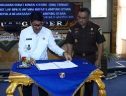 Bupati Lampung Utara dan Kajari Tandatangani Surat Kuasa Khusus Tindak Lanjut LHP BPK RI