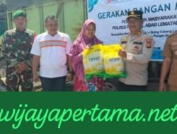 Polres PALI Kawal Ketat Gerakan Pangan Murah di Pasar Desa Karang Agung