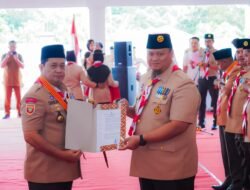 Pelantikan Dan Pengukuhan Pengurus Mabicab Dan Kwarcab Gerakan Pramuka Banyuasin Masa Bakti Tahun 2025-2030