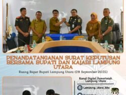Penandatanganan Surat Keputusan Bersama Bupati dan Kajari Lampung Utara