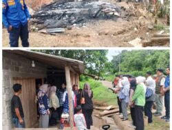 Ketua TP PKK PALI Dwi Septaria Tinjau Korban Kebakaran di Desa Simpang Solar