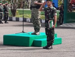 Dandim 1004 Kotabaru Pimpin Apel Penerimaan Warga Baru Batalyon Teritorial Pembangunan (Yonif TP) 884/Sa-ijaan Dihalaman Kantor Eks Makodim Lama