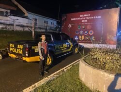 Samapta Polres PALI Siaga Nataru, Antisipasi Kepadatan Lalin dan 3C di Simpang Lima Pendopo