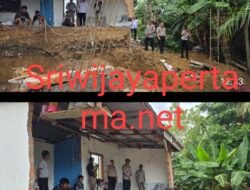 Kapolres PALI Tinjau Lokasi Longsor di Bukit Tudung, Rumah Warga Alami Kerusakan Berat