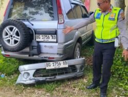 PATAKA Polres Banyuasin Amankan Mobil Beserta Sopir ,Tabrak Lari di Jalan Komplek Pemkab.Banyuasin
