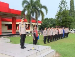 Kapolres Banyuasin Pimpin apel pagi tekankan Profesionalisme dan Kedisiplinan Anggota
