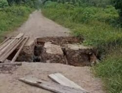 Gorong-Gorong Ambruk, Mobilitas Warga Betung Barat Terganggu