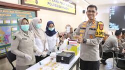 Komitmen Bersih Narkoba, Kapolres Banyuasin dan Jajaran Pimpinan Jalani Tes Urine