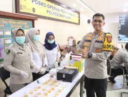 Komitmen Bersih Narkoba, Kapolres Banyuasin dan Jajaran Pimpinan Jalani Tes Urine