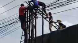 Dugaan Pelanggaran K3 Jadi Sorotan, Pekerja Pemasangan Kabel Internet di Betung Tersengat Listrik,