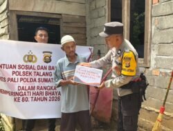 Polsek Talang Ubi Salurkan Bantuan Sosial untuk Warga Kurang Mampu di Handayani Mulya
