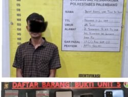 Polrestabes Palembang Bekuk Pengedar Sabu 4,86 Gram di Silaberanti Jakabaring