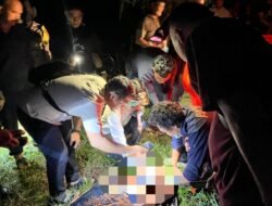 Adanya Laporan Melalui Call Center 110, Polres Lampung Utara Evakuasi Penemuan Jenazah di Perkebunan Sawit
