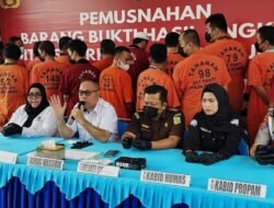 Lindungi Puluhan Ribu Generasi Bangsa, Polda Sumsel Gelar Pemusnahan Barang Bukti Narkotika Skala Besar