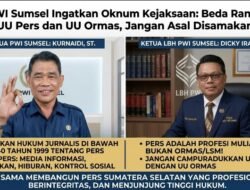 PWI Sumsel Ingatkan Oknum Kejaksaan: Beda Ranah UU Pers dan UU Ormas, Jangan Asal Disamakan