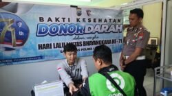 Sambut Hari Lalu Lintas Bhayangkara, Satlantas Polres Lumajang Gelar Cek Kesehatan Gratis Driver Ojol