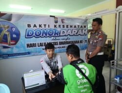 Sambut Hari Lalu Lintas Bhayangkara, Satlantas Polres Lumajang Gelar Cek Kesehatan Gratis Driver Ojol