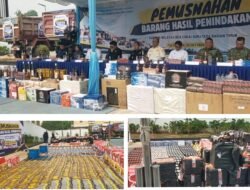 Kanwil DJBC Sumbagtim Bersama KPPBC TMP B Palembang Musnahkan 224 Juta Batang Rokok Dan 6,8 Juta Mililiter Minuman Berakohol Ilegal