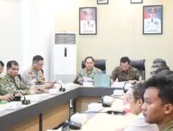 Melalui Vicon, Danrem 044/Gapo Perkuat Sinergi Lintas Instansi Dalam Penanganan Bencana