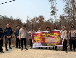 Cegah Karhutla, Tim Gabungan Polres Banyuasin Gelar Patroli dan Edukasi Masyarakat di Banyuasin I
