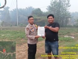 Bhabinkamtibmas Polsek Betung Sosialisasikan Pencegahan Karhutla di Desa Biyuku